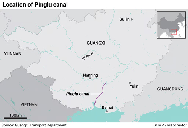The Pinglu Canal Location